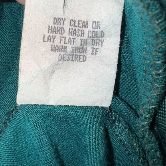 LaROK Scoop Neck Hoodie Sweatshirt Silky Emerald Small Distressed - Picture 9 of 9